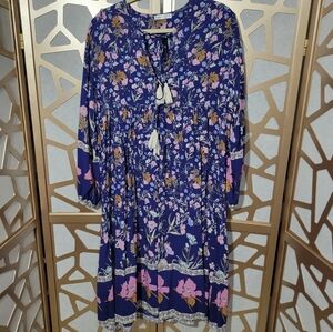 NWOT R. VIVIMOS Boho Floral Print Dress
